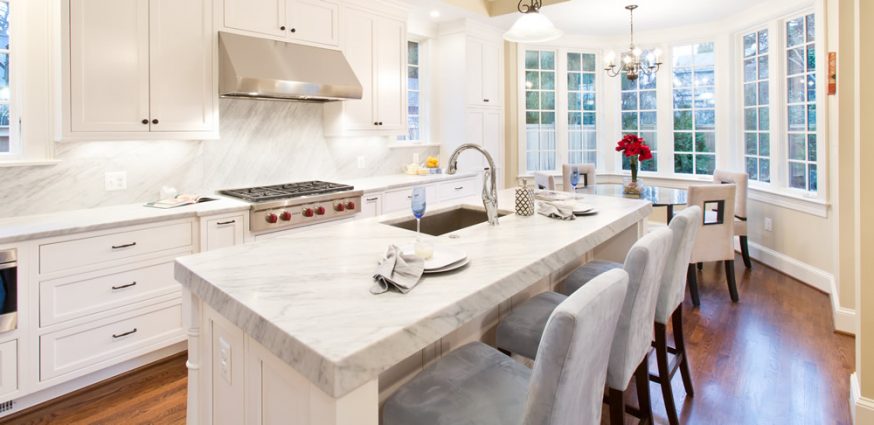 kitchen marble countertop by Rasevic Construction in Bethesda, MD