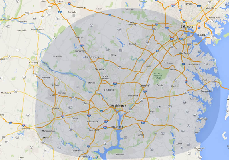 Rasevic Companies Service Area Map