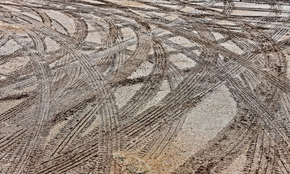 Dirt Parking Lot at Construction Site