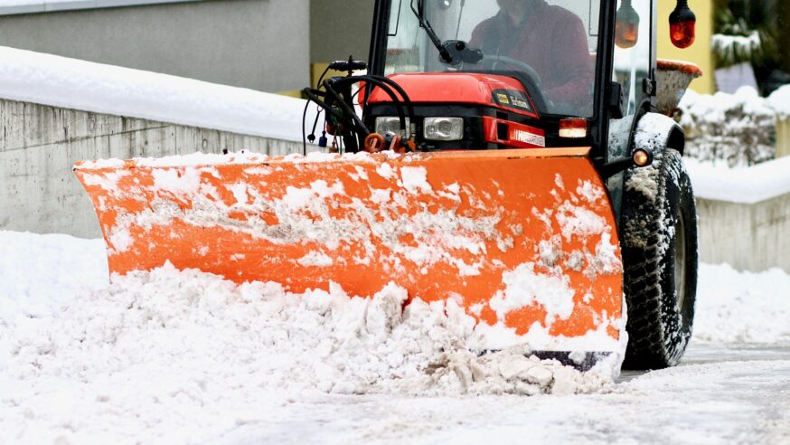 snow plowing skid steer